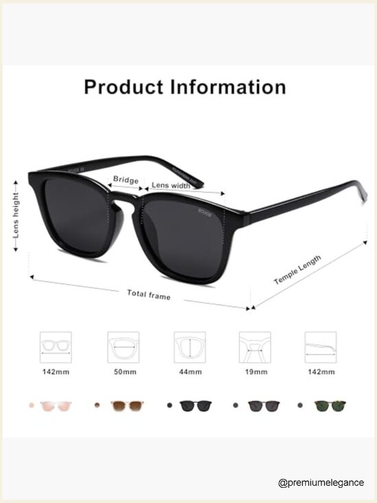 Polarized Square Vintage Sunglasses UV400 Protection